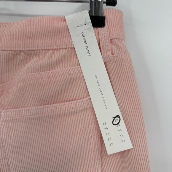 CURRENT/ELLIOTT The High Waist Stiletto Corduroy Pant Color Crystal Pink Size 28 - Picture 9 of 11